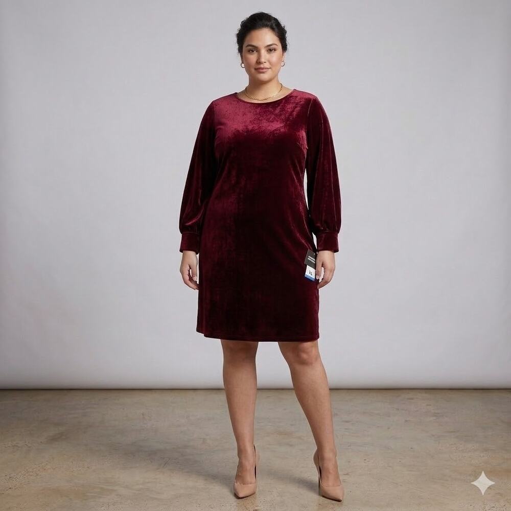 Studio One New York Velvet Long Sleeve Dress – XL (NWT)